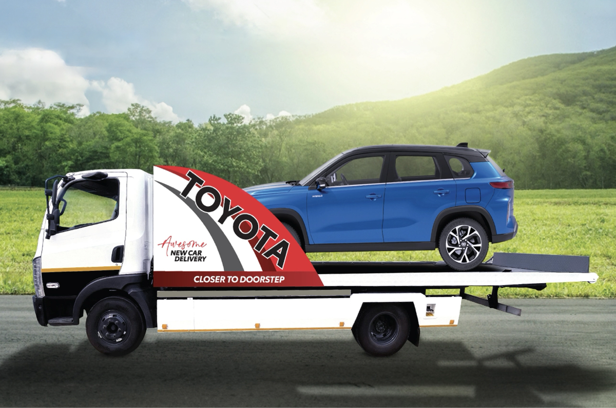 Toyota Hyryder price, Toyota delivery services, car delivery at home on flatbed trucks Autocar